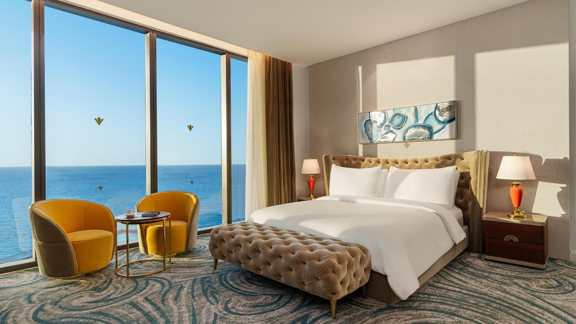 Rixos Premium Alamein เอลอาลาเมน ห้อง รูปภาพ A bedroom at the hotel